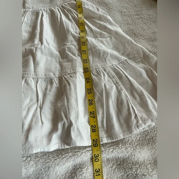 Nordstrom BP White Smocked Mini Dress with Puff Sleeves Juniors Size Small - Picture 7 of 16